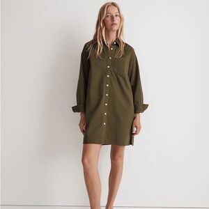 Madewell Olive Green Shirt Dress